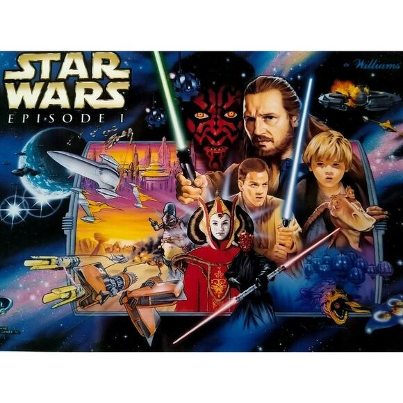 Star Wars Episode 1 Pinball Photo Of Backglass Art Original NOS Sci-Fi Space Age - Picture 1 of 2